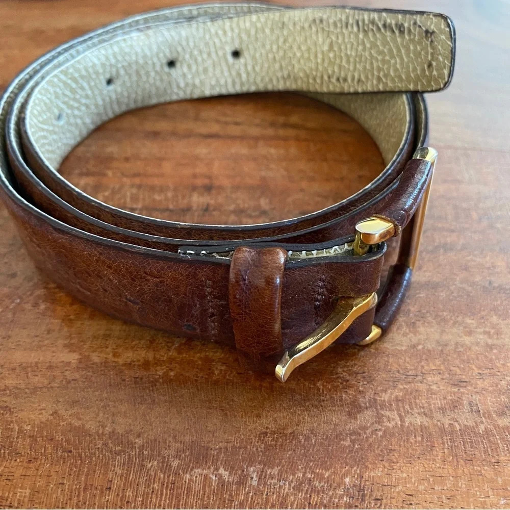 Ostrich Grain Cowhide Belt Made In Canada Size 36 Protocol - Picture 7 of 11